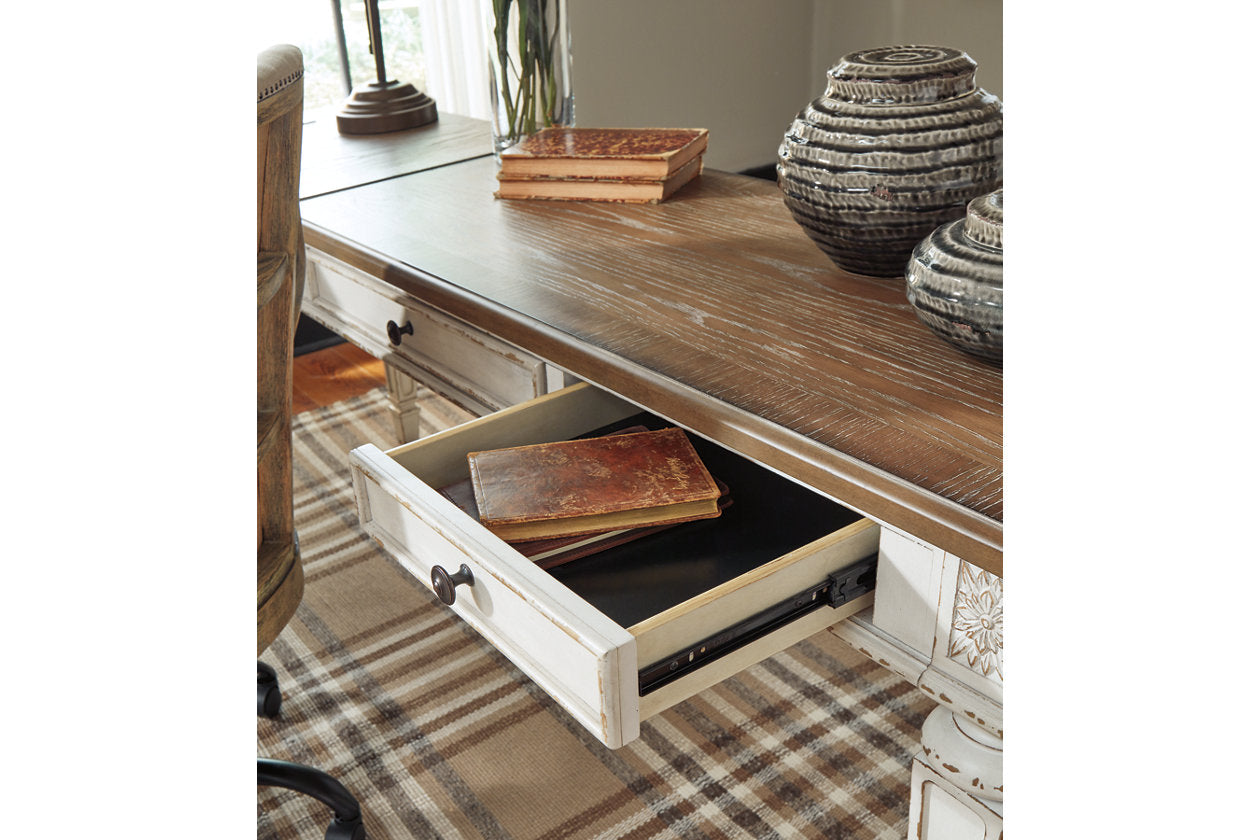 Realyn White/Brown 2-Piece Home Office Lift Top Desk - SET | H743-34R | H743-134 - Bien Home Furniture & Electronics