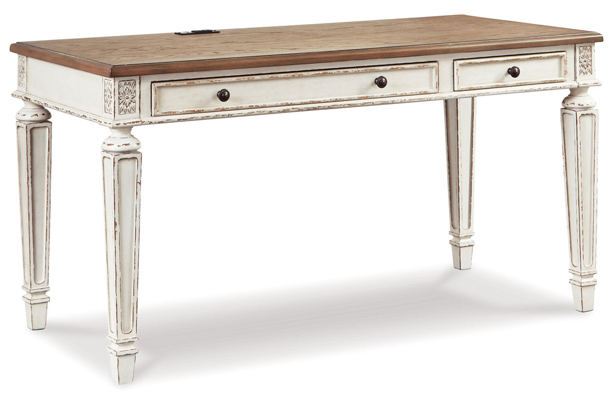 Realyn White/Brown 60" Home Office Desk - H743-34 - Bien Home Furniture & Electronics