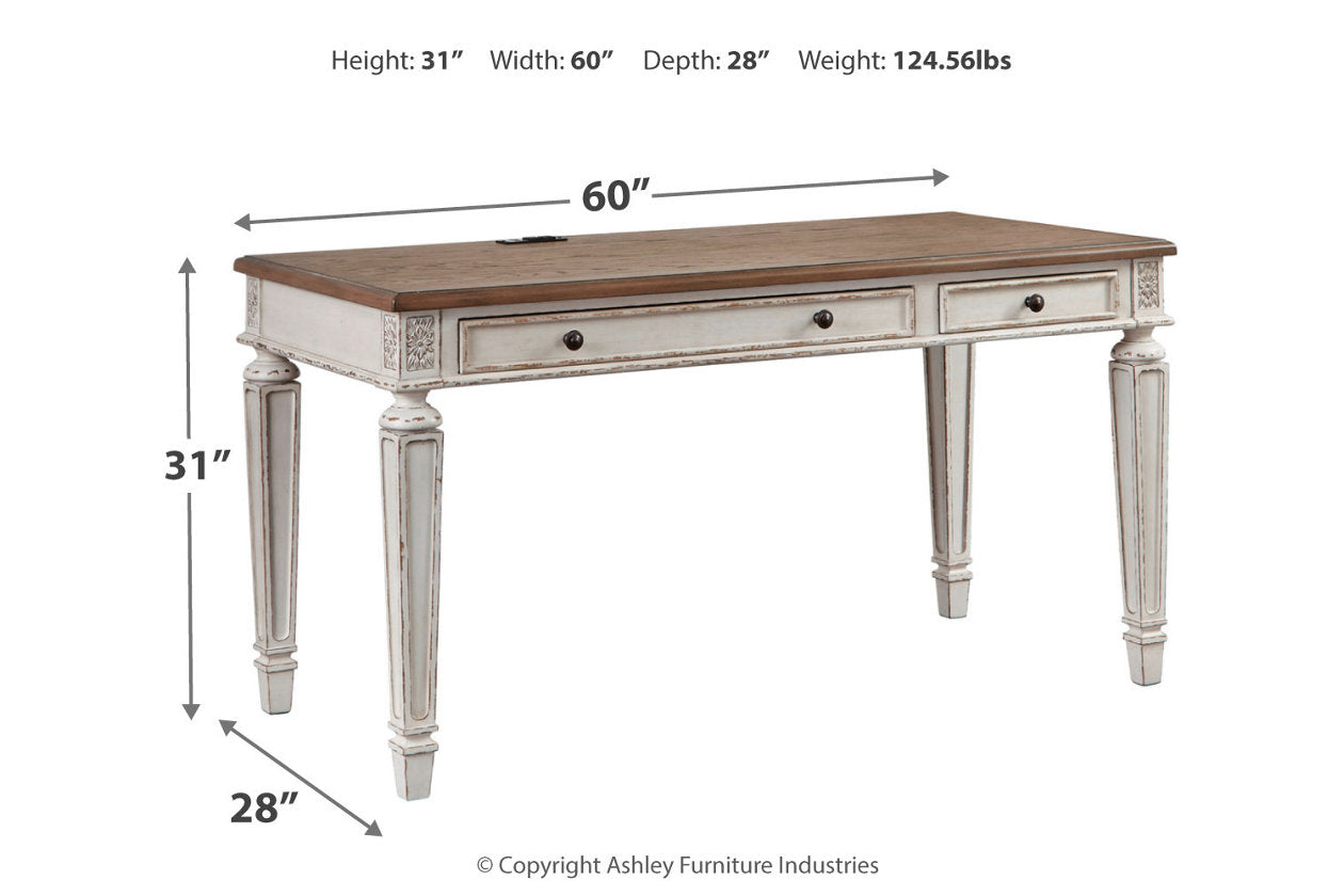 Realyn White/Brown 60" Home Office Desk - H743-34 - Bien Home Furniture & Electronics