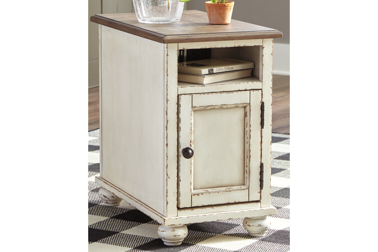 Realyn White/Brown Chairside End Table - T523-7 - Bien Home Furniture & Electronics