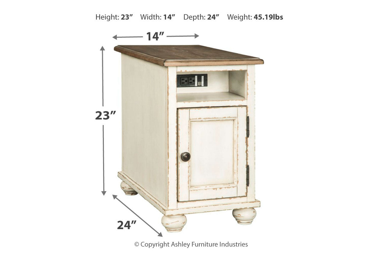 Realyn White/Brown Chairside End Table - T523-7 - Bien Home Furniture & Electronics