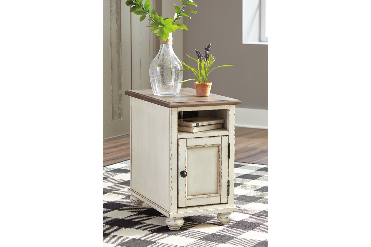 Realyn White/Brown Chairside End Table - T523-7 - Bien Home Furniture & Electronics