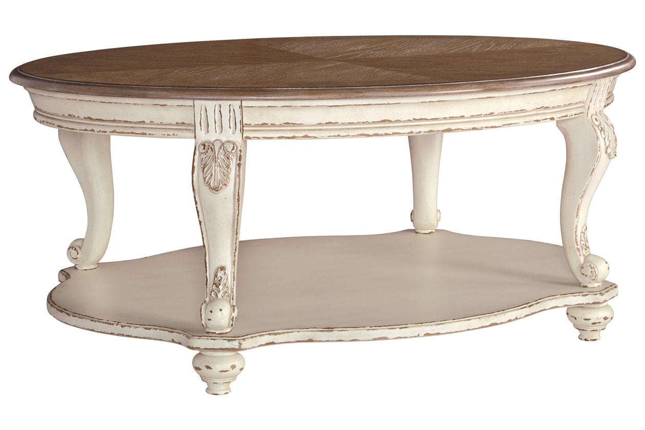Realyn White/Brown Coffee Table - T743-0 - Bien Home Furniture & Electronics