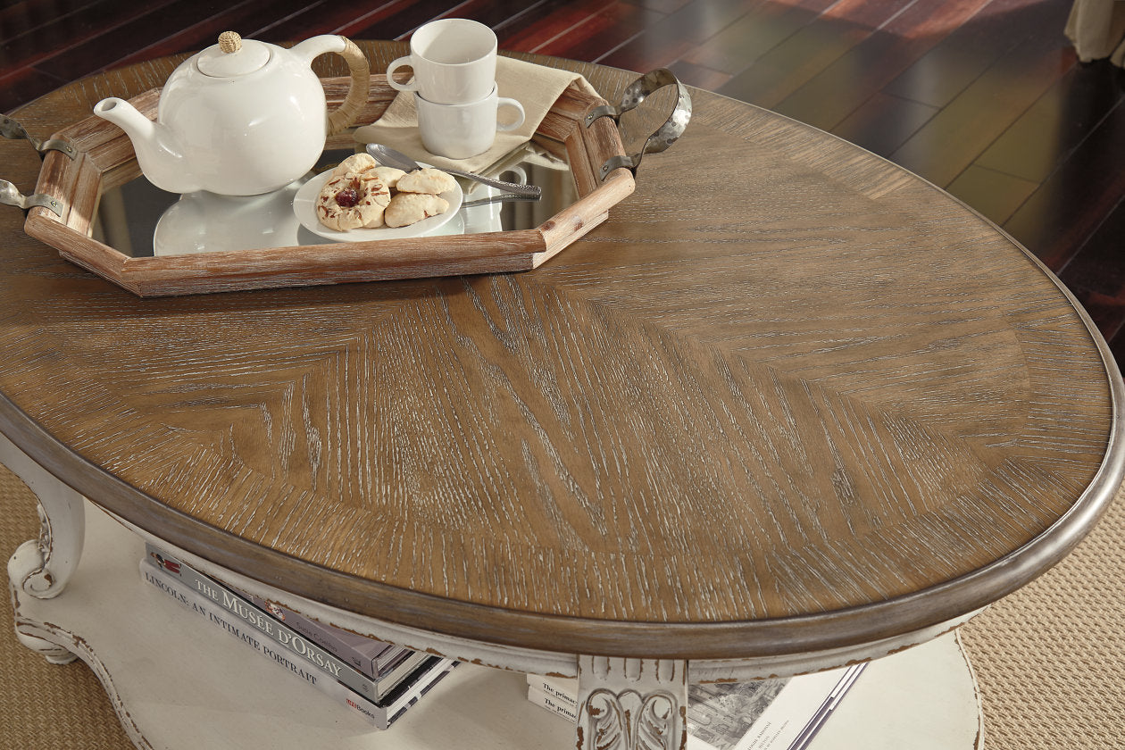 Realyn White/Brown Coffee Table - T743-0 - Bien Home Furniture & Electronics