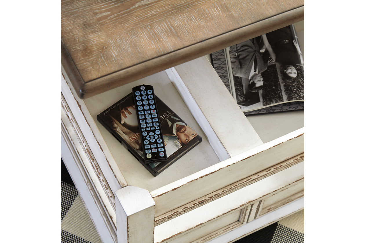 Realyn White/Brown Coffee Table with Lift Top - T523-9 - Bien Home Furniture & Electronics