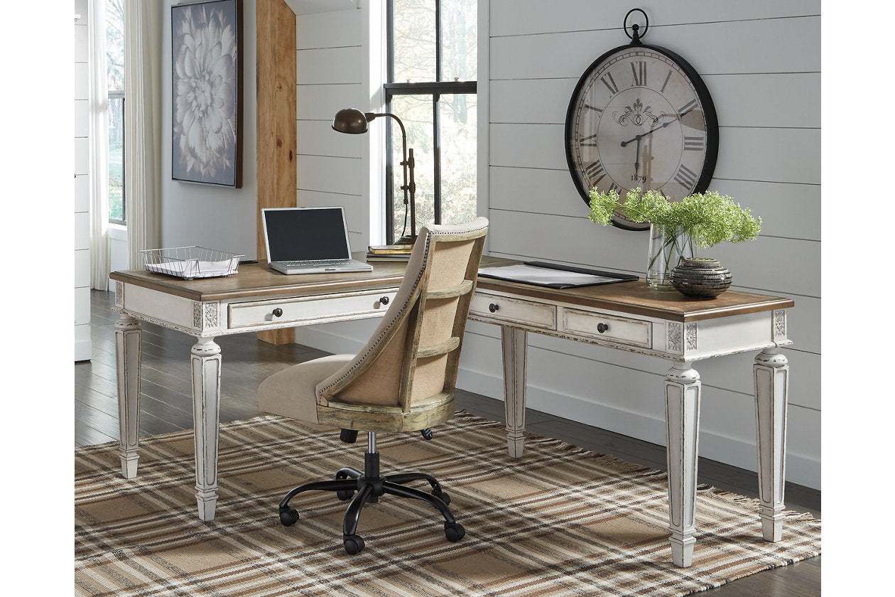 Realyn White/Brown Home Office Desk Return - H743-34R - Bien Home Furniture & Electronics