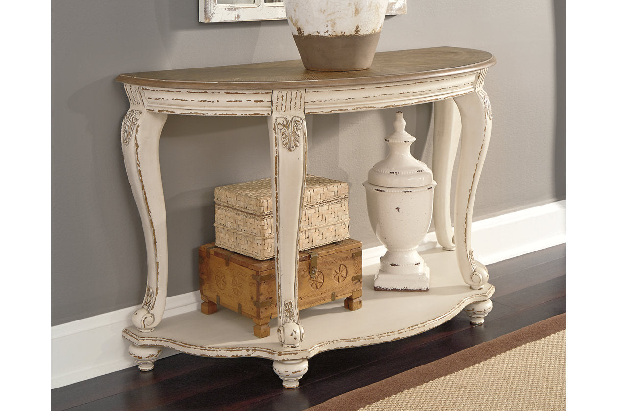 Realyn White/Brown Sofa Table - T743-4 - Bien Home Furniture & Electronics