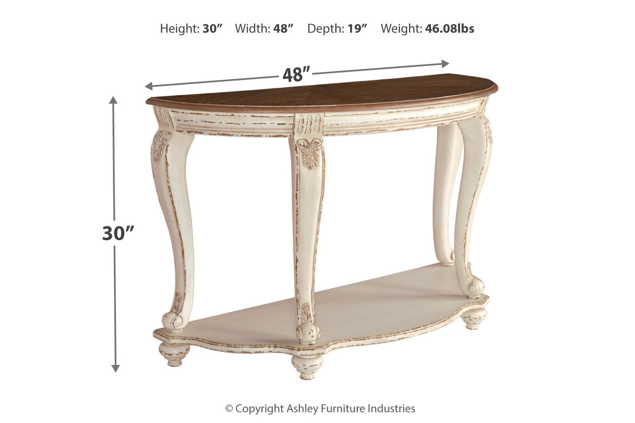 Realyn White/Brown Sofa Table - T743-4 - Bien Home Furniture & Electronics