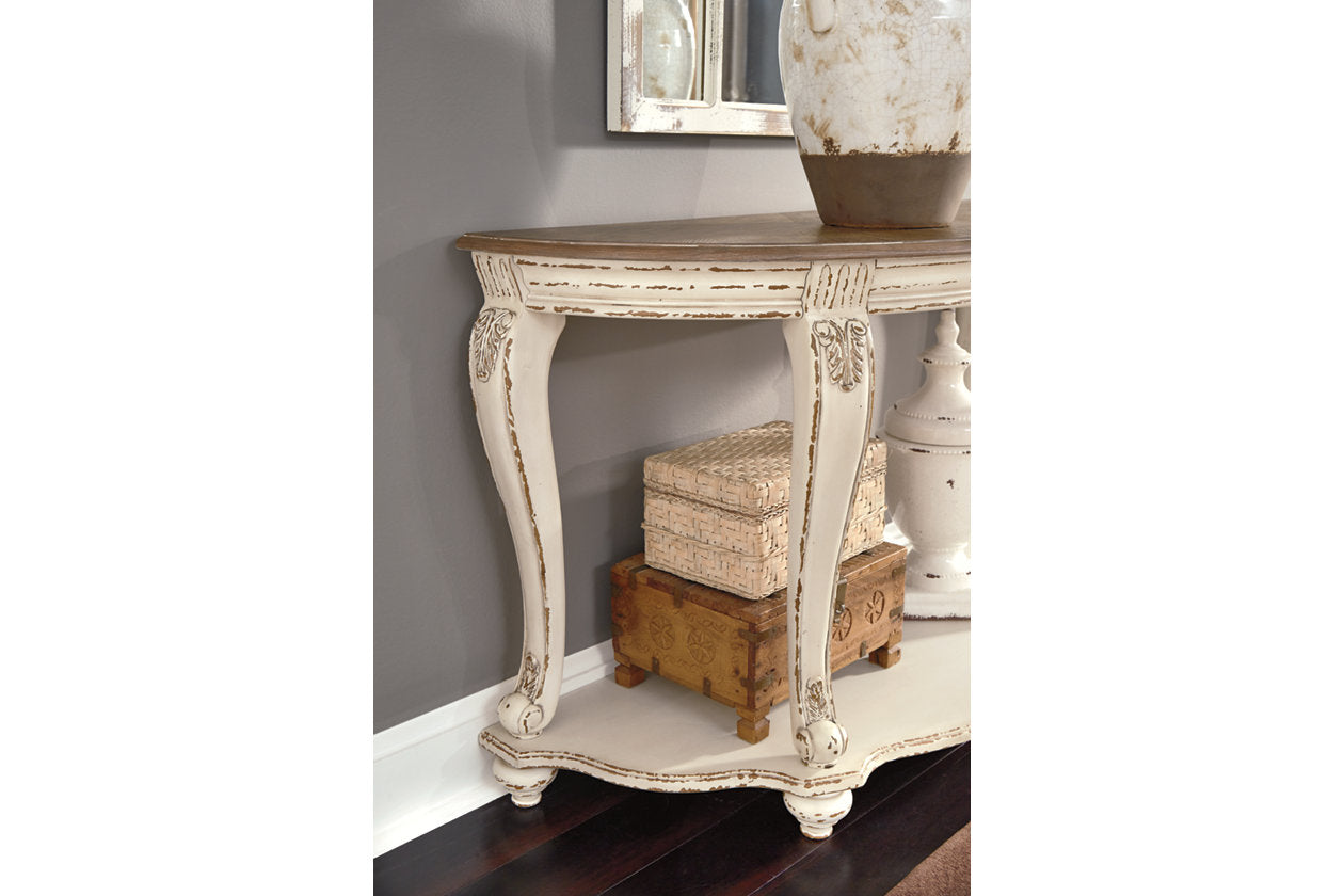 Realyn White/Brown Sofa Table - T743-4 - Bien Home Furniture & Electronics