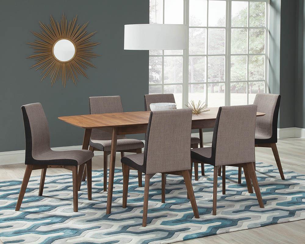Redbridge Gray/Natural Walnut Upholstered Side Chairs, Set of 2 - 106592 - Bien Home Furniture & Electronics