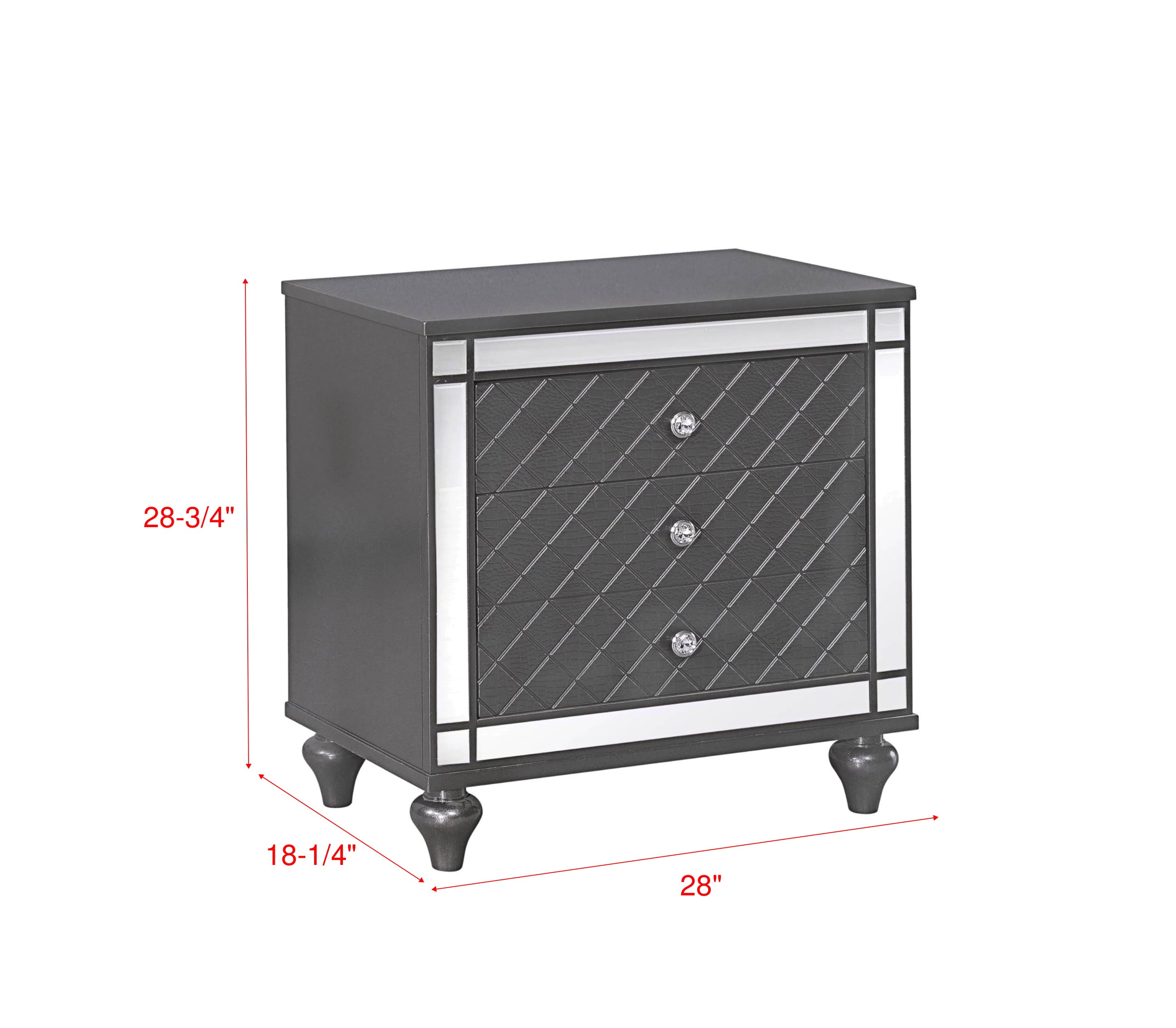 Refino Gray LED Upholstered Panel Bedroom Set - SET | B1670-K-HB | B1670-K-FB | B1670-KQ-RAIL | B1670-1 | B1670-11 | B1670-2 | B1670-4 - Bien Home Furniture & Electronics