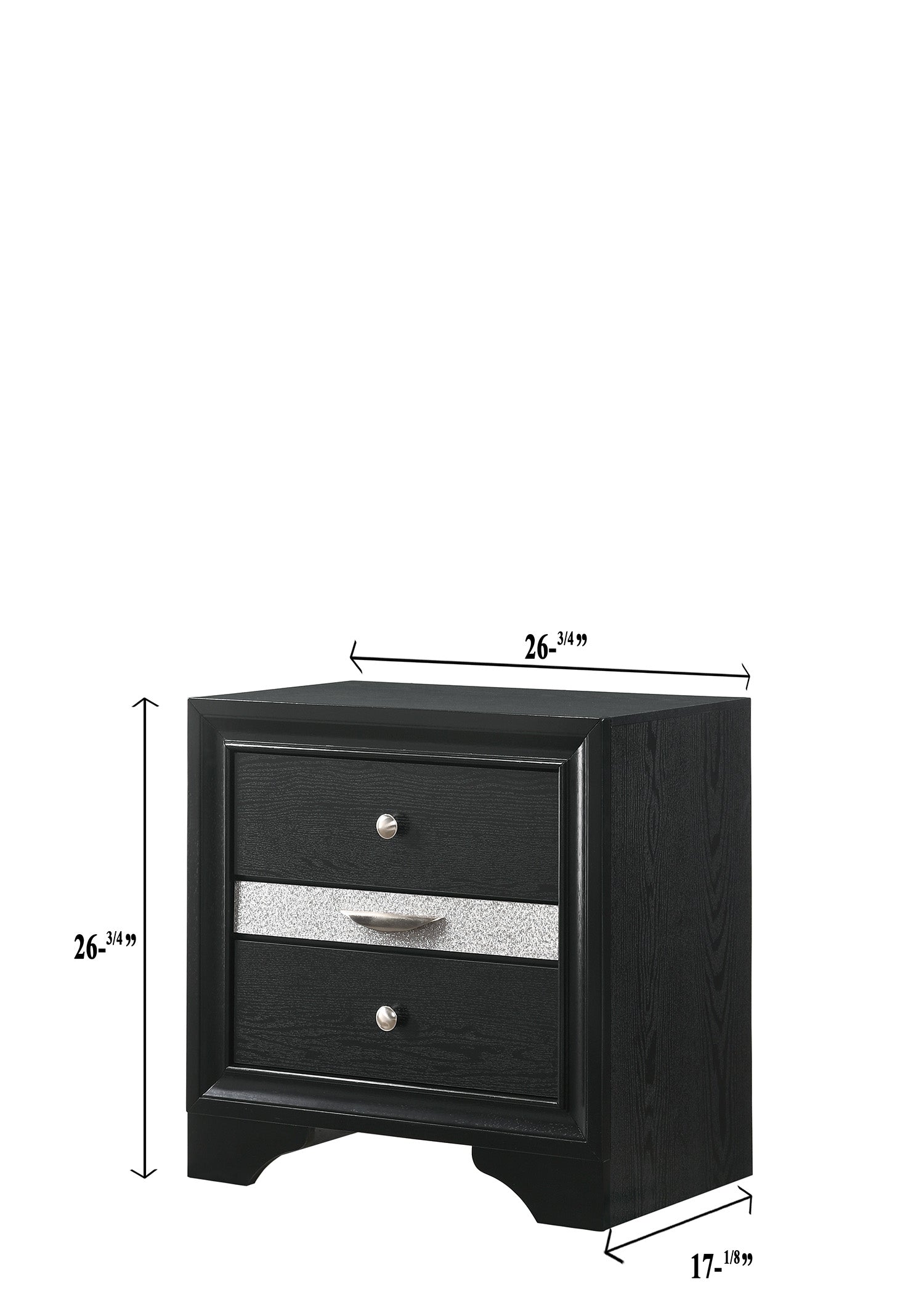 Regata Black/Silver Storage Platform Bedroom Set - SET | B4670-K-HBFB | B4670-K-RAIL | B4670-KQ-DRW | B4670-2 | B4670-4 - Bien Home Furniture & Electronics