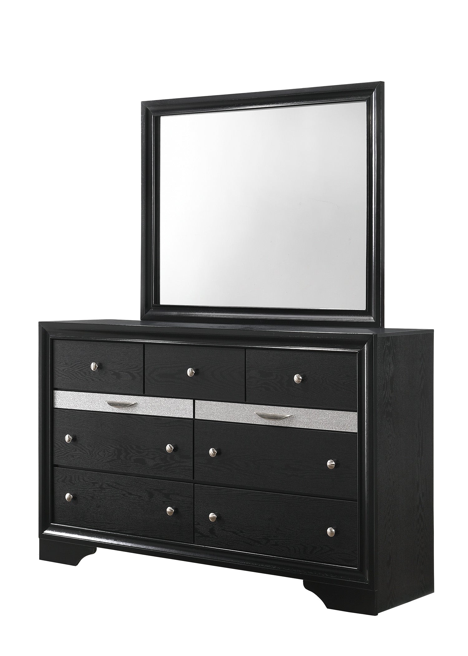 Regata Black/Silver Storage Platform Bedroom Set - SET | B4670-K-HBFB | B4670-K-RAIL | B4670-KQ-DRW | B4670-2 | B4670-4 - Bien Home Furniture &amp; Electronics