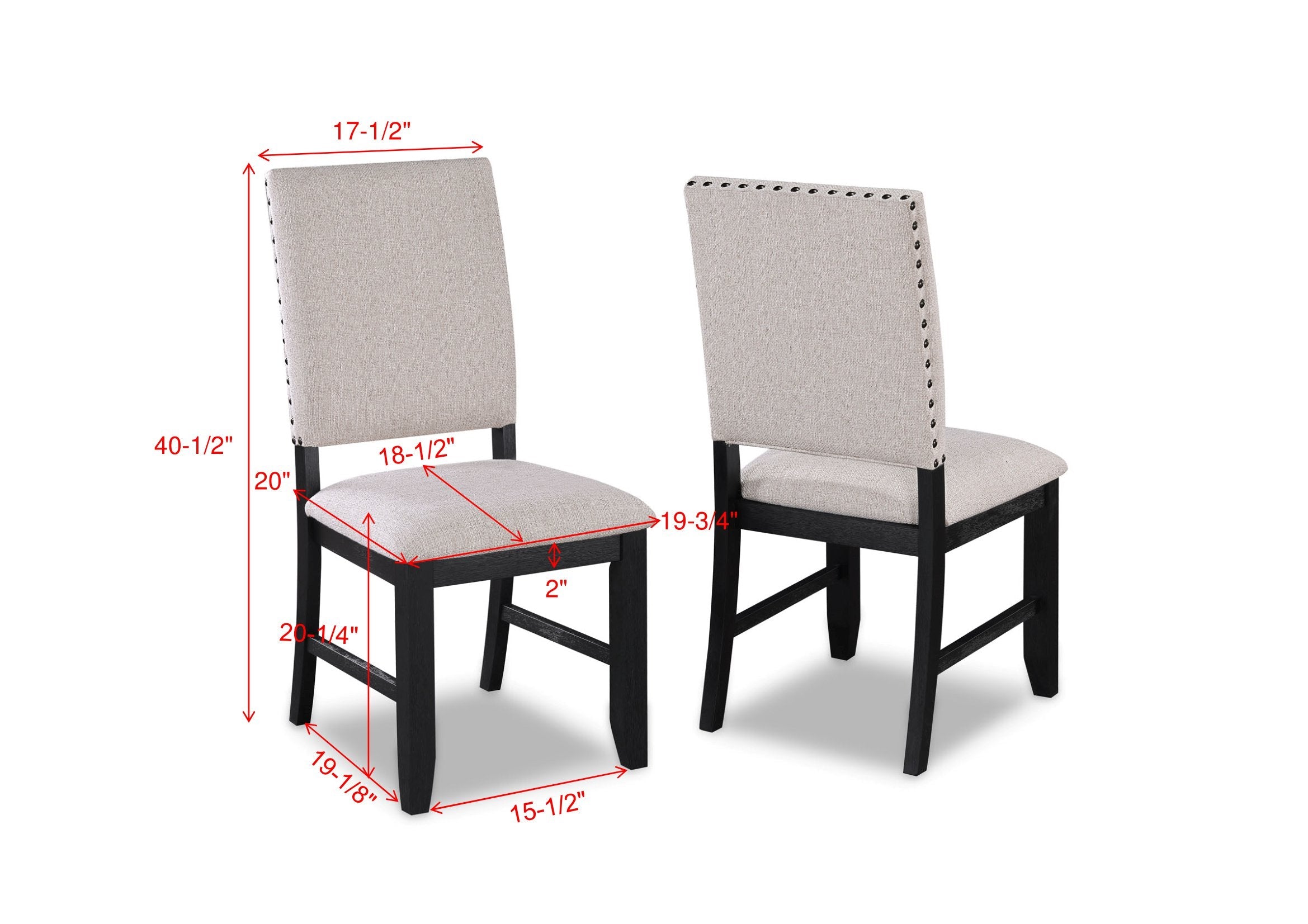 Regent Charcoal Black Dining Set - SET | 2270CLT-4286-BS | 2270CLT-4286-TP | 2270CL-S(2) - Bien Home Furniture & Electronics