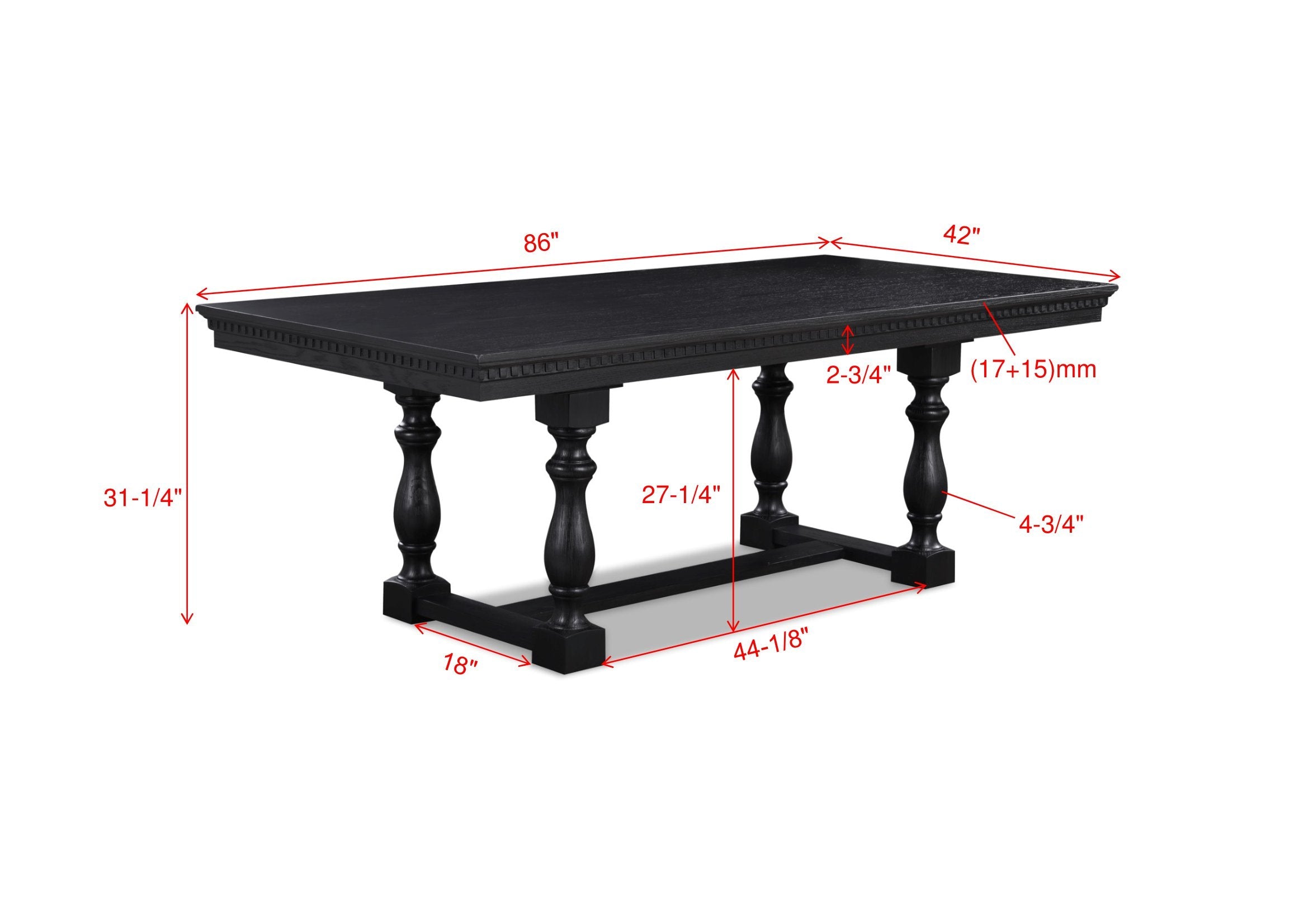 Regent Charcoal Black Dining Set - SET | 2270CLT-4286-BS | 2270CLT-4286-TP | 2270CL-S(2) - Bien Home Furniture &amp; Electronics