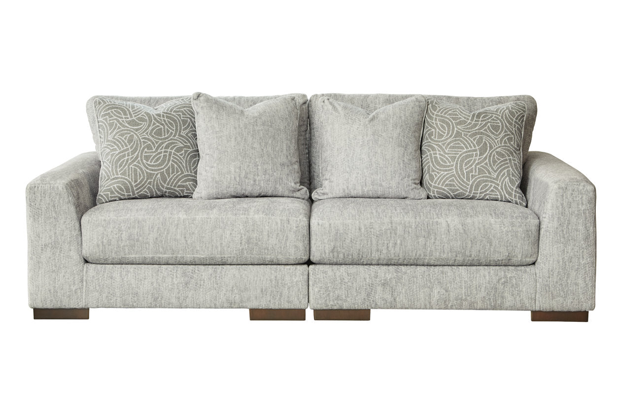 Regent Park Pewter 2-Piece Loveseat - SET | 1440464 | 1440465 - Bien Home Furniture & Electronics