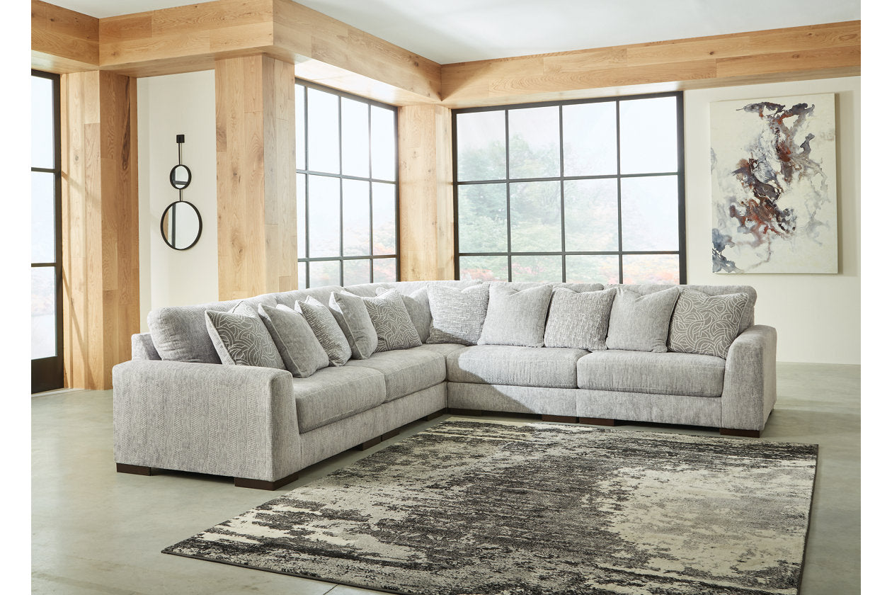 Regent Park Pewter 5-Piece Sectional - SET | 1440464 | 1440465 | 1440477 | 1440446(2) - Bien Home Furniture & Electronics