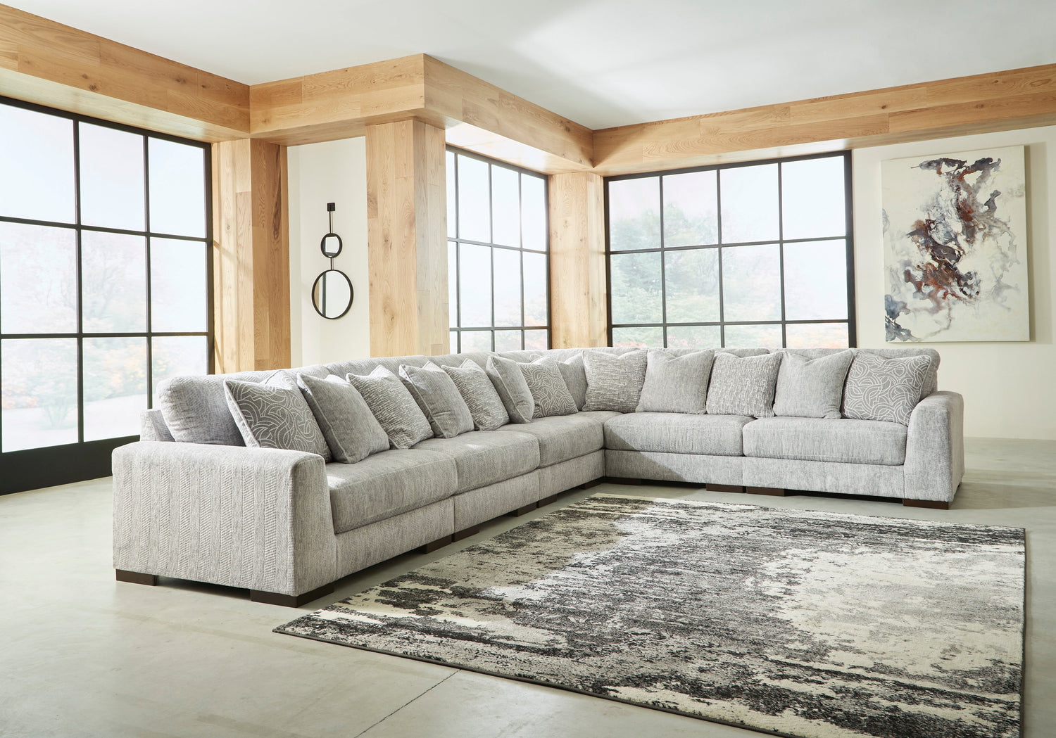 Regent Park Pewter 6-Piece Sectional - SET | 1440464 | 1440465 | 1440477 | 1440446(3) - Bien Home Furniture & Electronics