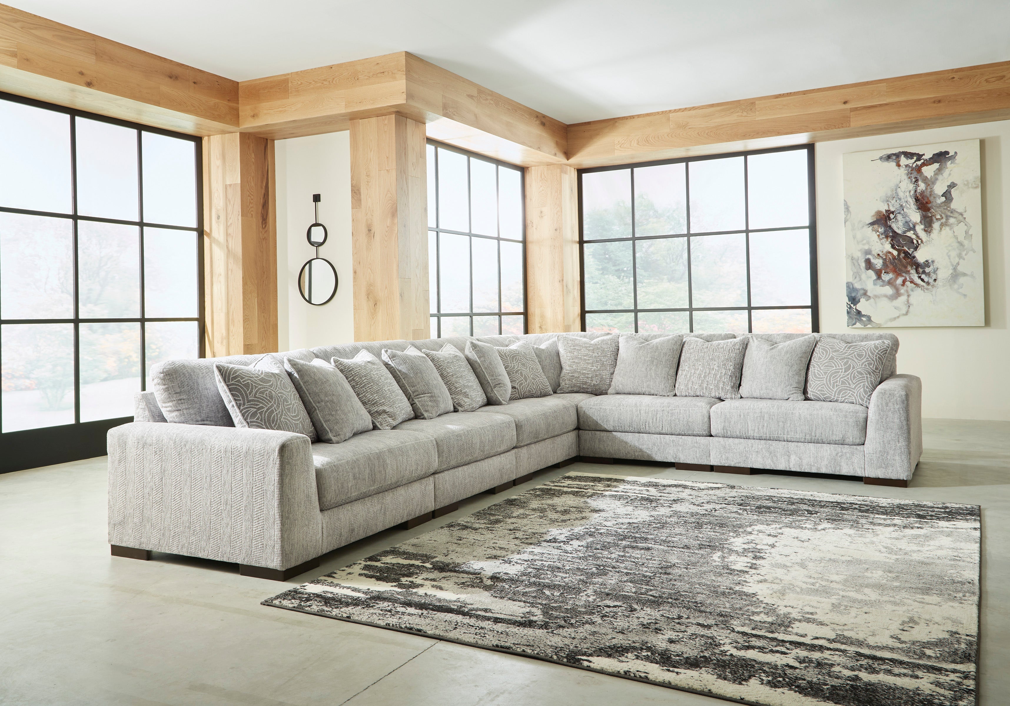 Regent Park Pewter 6-Piece Sectional - SET | 1440464 | 1440465 | 1440477 | 1440446(3) - Bien Home Furniture & Electronics