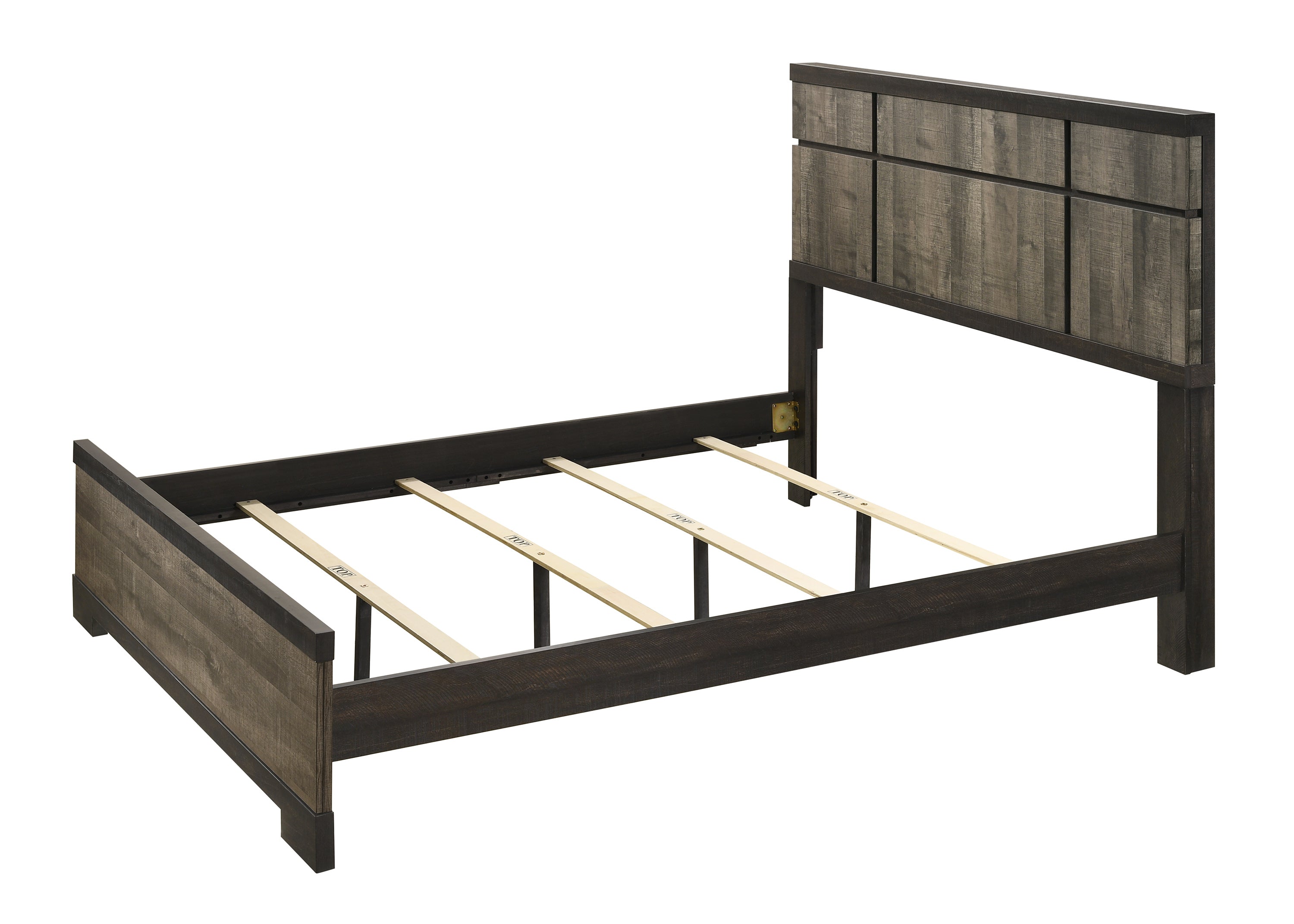 Remington Brown/Gray King Panel Bed - SET | B8160-K-HBFB | B8160-KQ-RAIL | - Bien Home Furniture &amp; Electronics