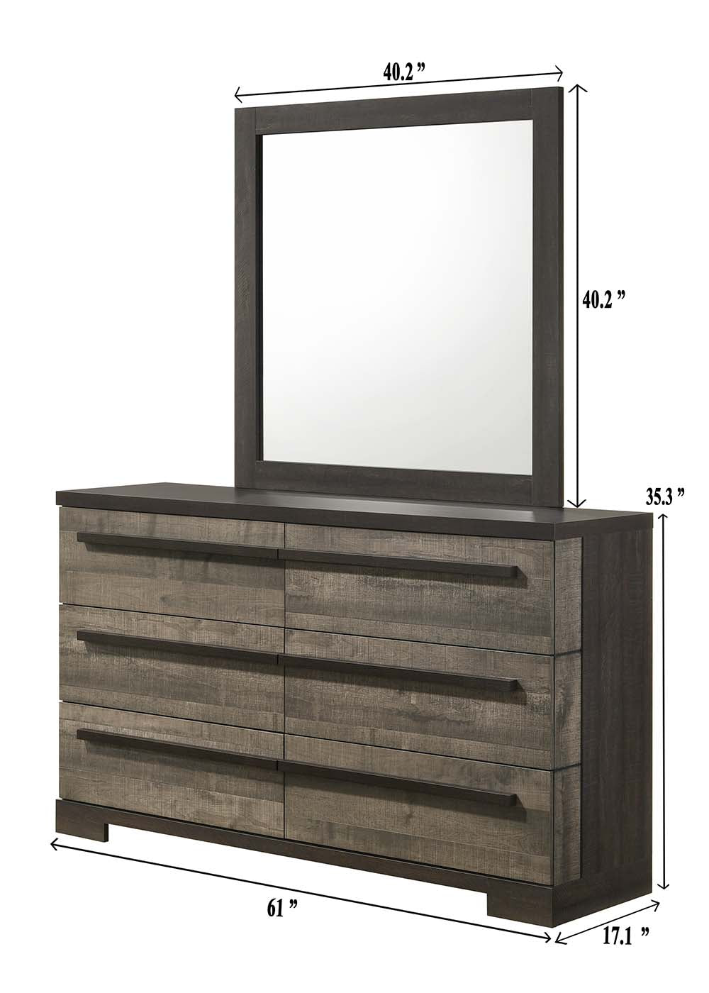 Remington Brown/Gray Panel Bedroom Set - SET | B8160-Q-HBFB | B8160-KQ-RAIL | B8160-2 | B8160-4 - Bien Home Furniture & Electronics