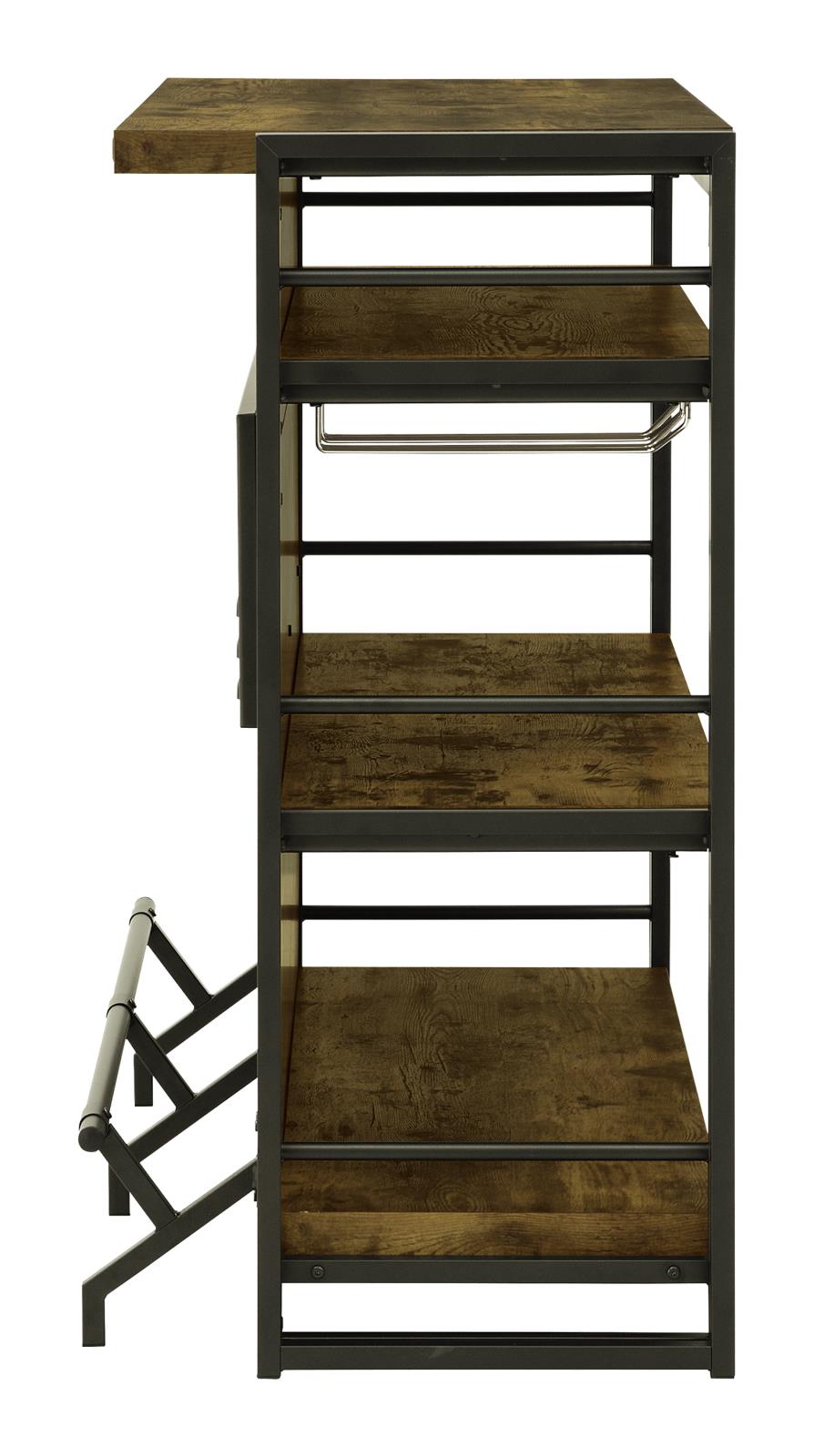 Renaldi Antique Nutmeg Bar Unit with Stemware Rack - 130071 - Bien Home Furniture & Electronics