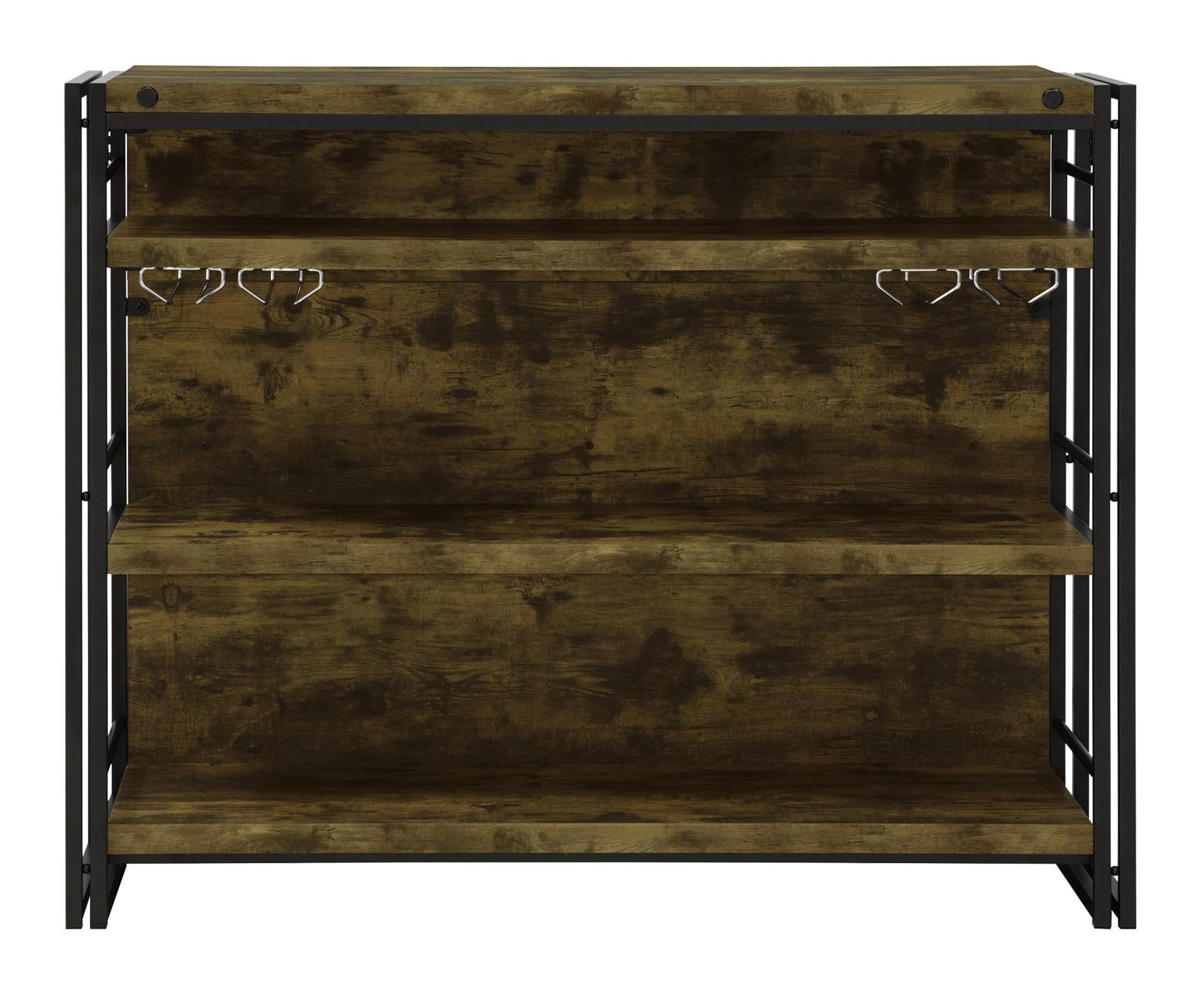 Renaldi Antique Nutmeg Bar Unit with Stemware Rack - 130071 - Bien Home Furniture & Electronics