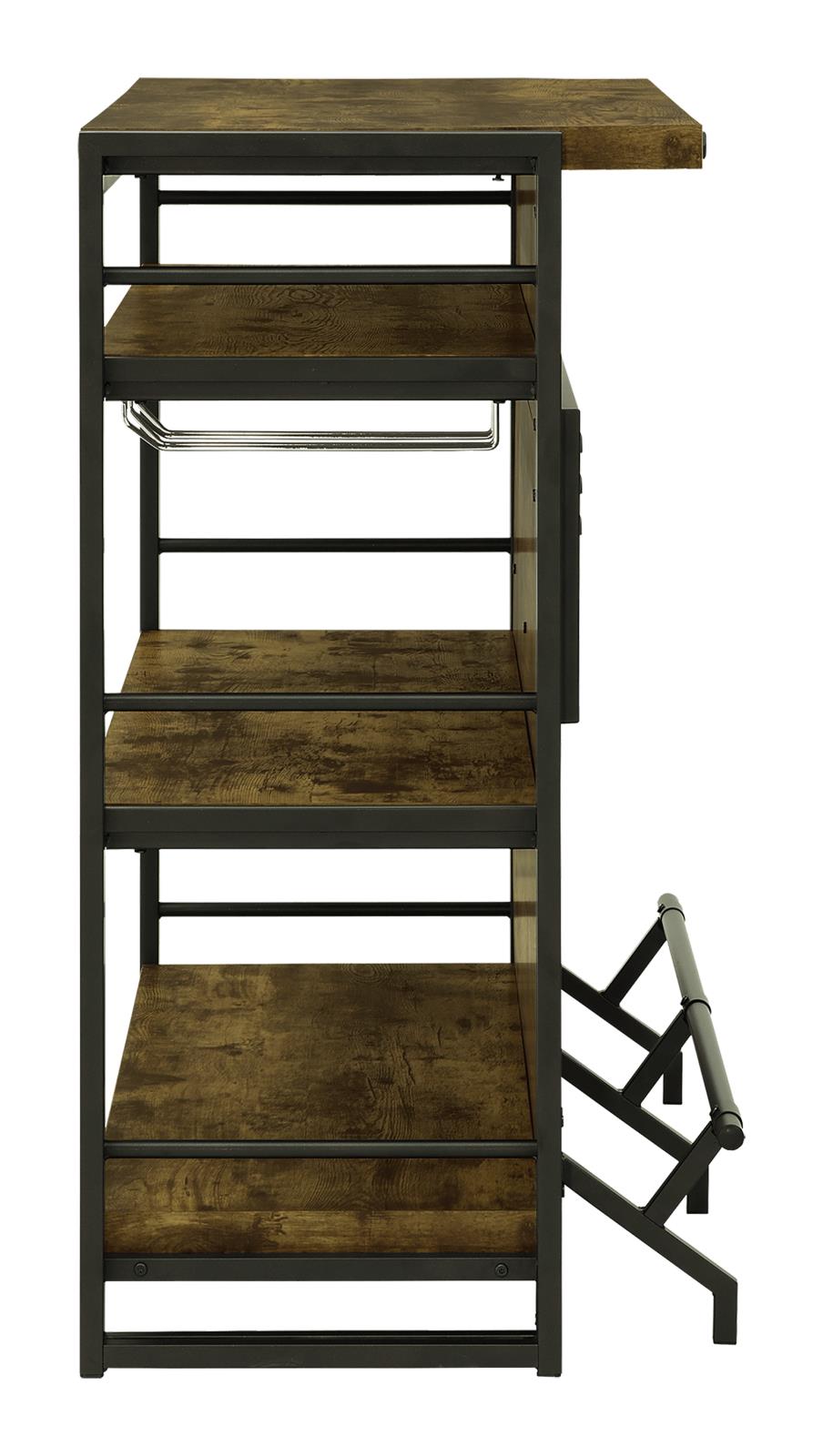 Renaldi Antique Nutmeg Bar Unit with Stemware Rack - 130071 - Bien Home Furniture & Electronics