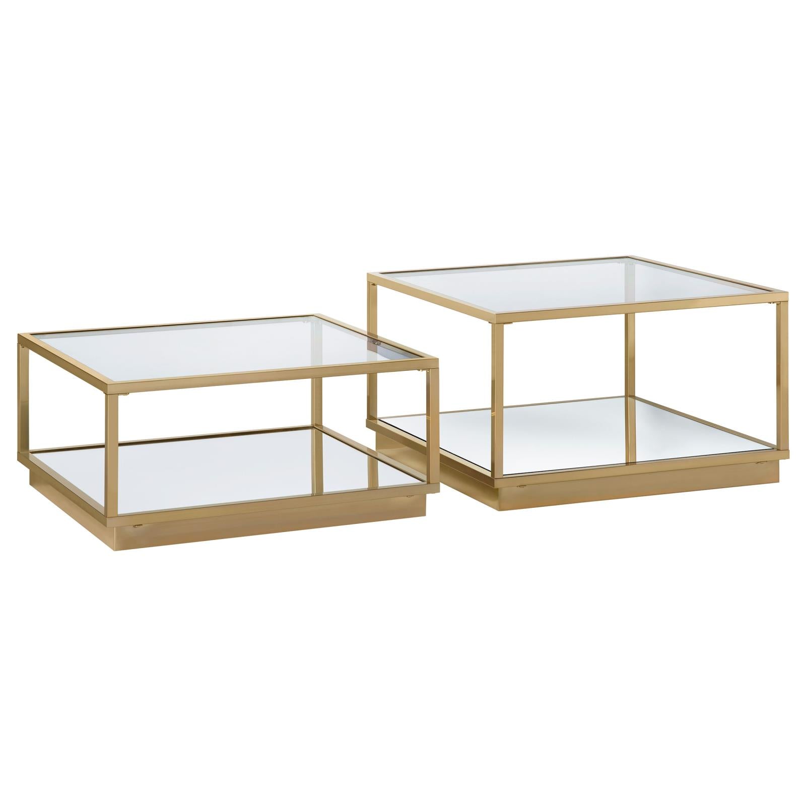 Renee 2-Piece Square Occasional Set Rose Brass - 722660 - Bien Home Furniture & Electronics
