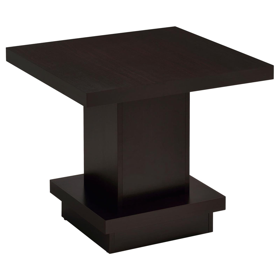 Reston Pedestal Square End Table Cappuccino - 705167 - Bien Home Furniture &amp; Electronics