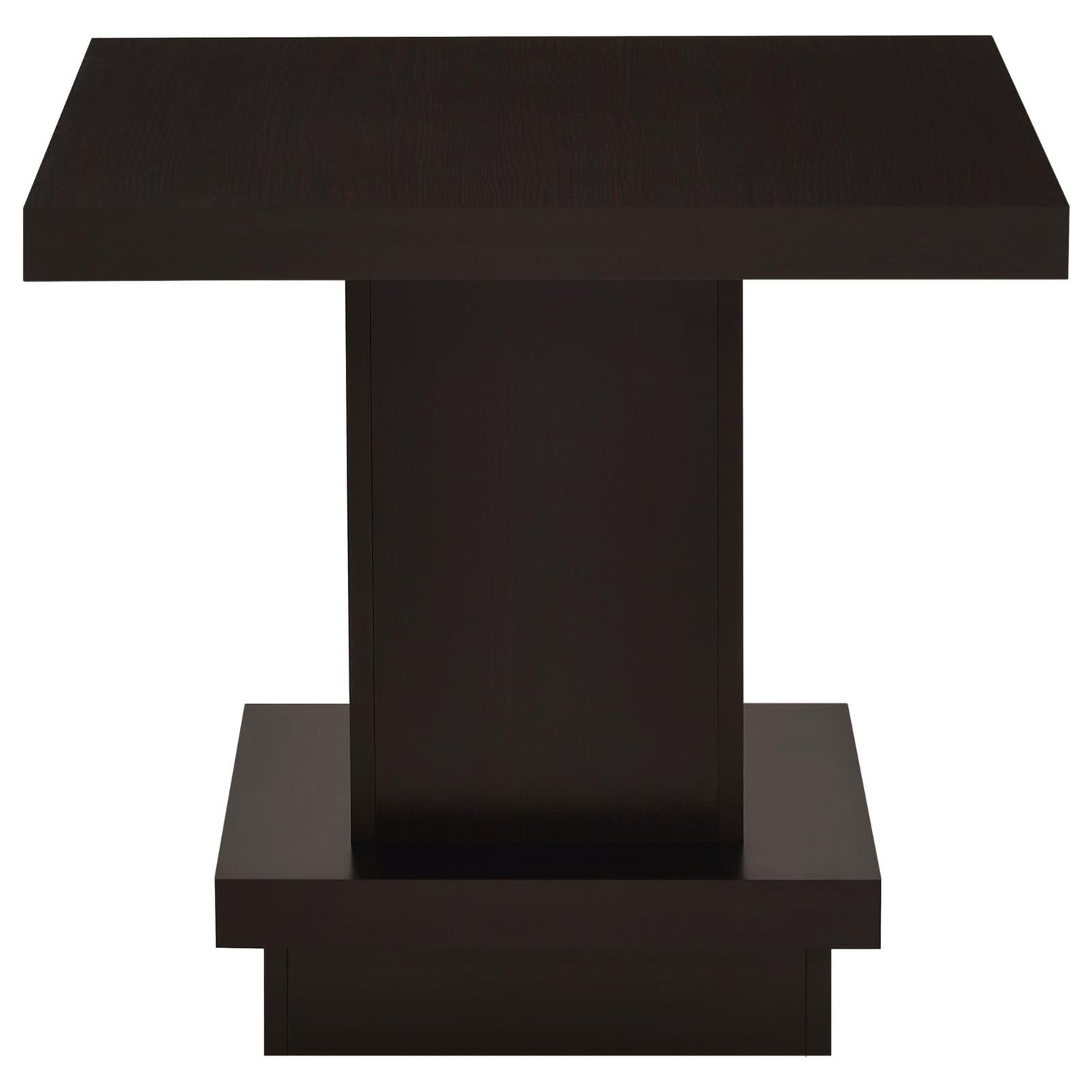 Reston Pedestal Square End Table Cappuccino - 705167 - Bien Home Furniture & Electronics