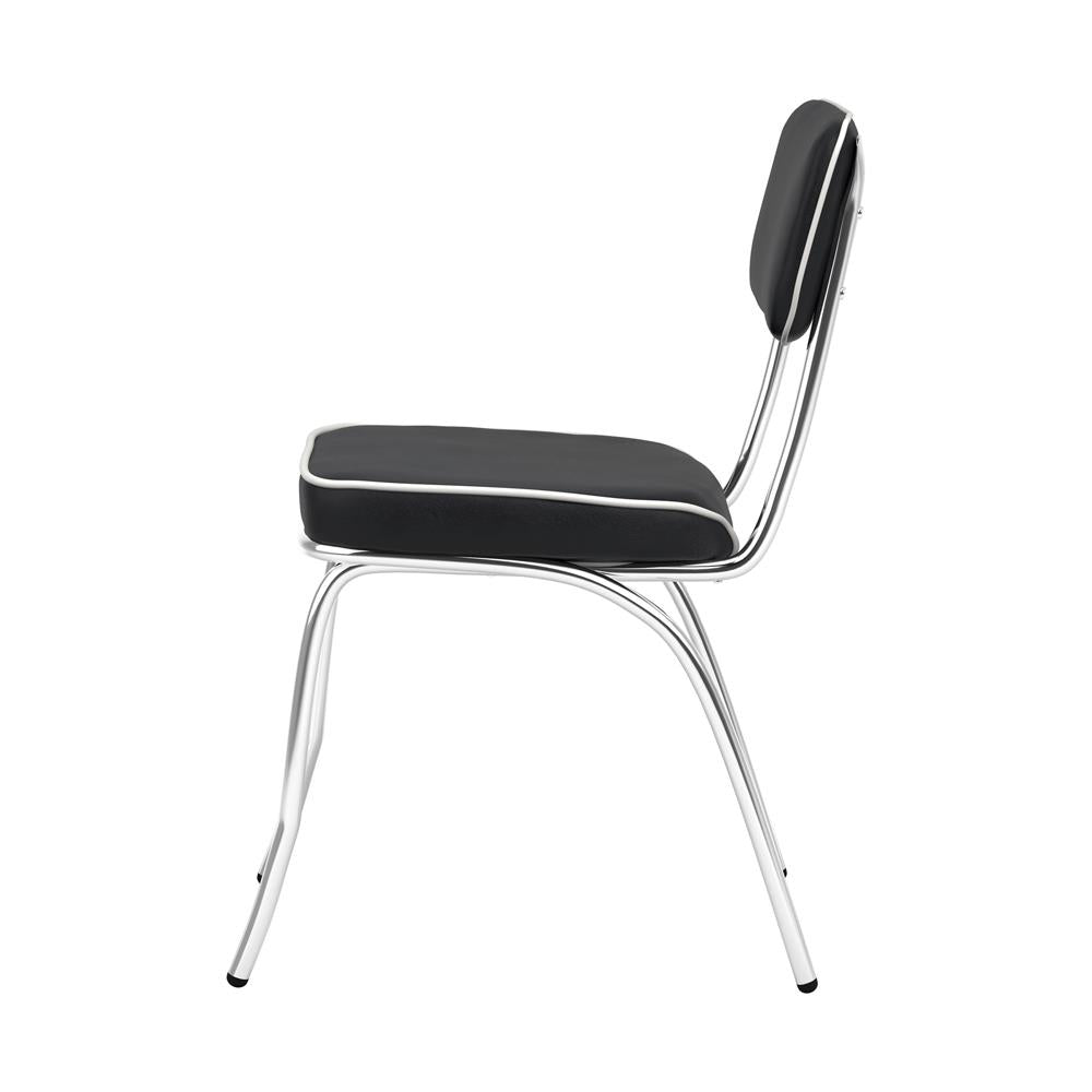 Retro Black/Chrome Open Back Side Chairs, Set of 2 - 2066 - Bien Home Furniture & Electronics
