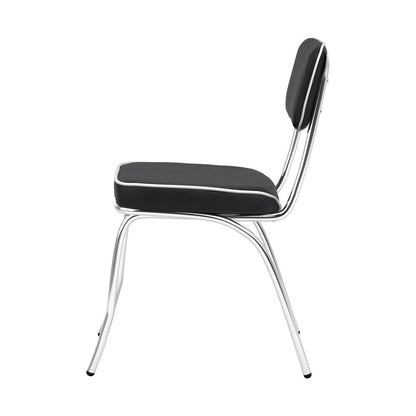 Retro Black/Chrome Open Back Side Chairs, Set of 2 - 2066 - Bien Home Furniture &amp; Electronics