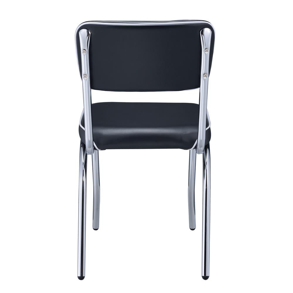 Retro Black/Chrome Open Back Side Chairs, Set of 2 - 2066 - Bien Home Furniture & Electronics