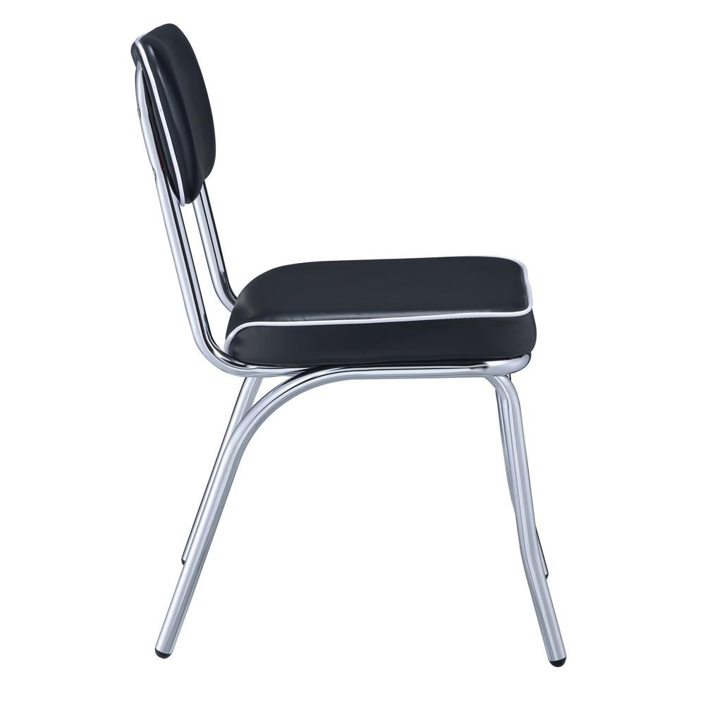 Retro Black/Chrome Open Back Side Chairs, Set of 2 - 2066 - Bien Home Furniture &amp; Electronics