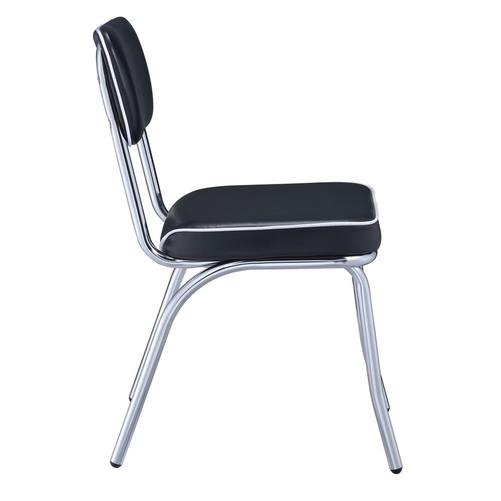 Retro Black/Chrome Open Back Side Chairs, Set of 2 - 2066 - Bien Home Furniture & Electronics