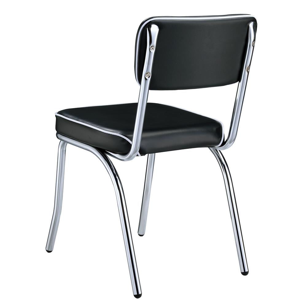 Retro Black/Chrome Open Back Side Chairs, Set of 2 - 2066 - Bien Home Furniture &amp; Electronics