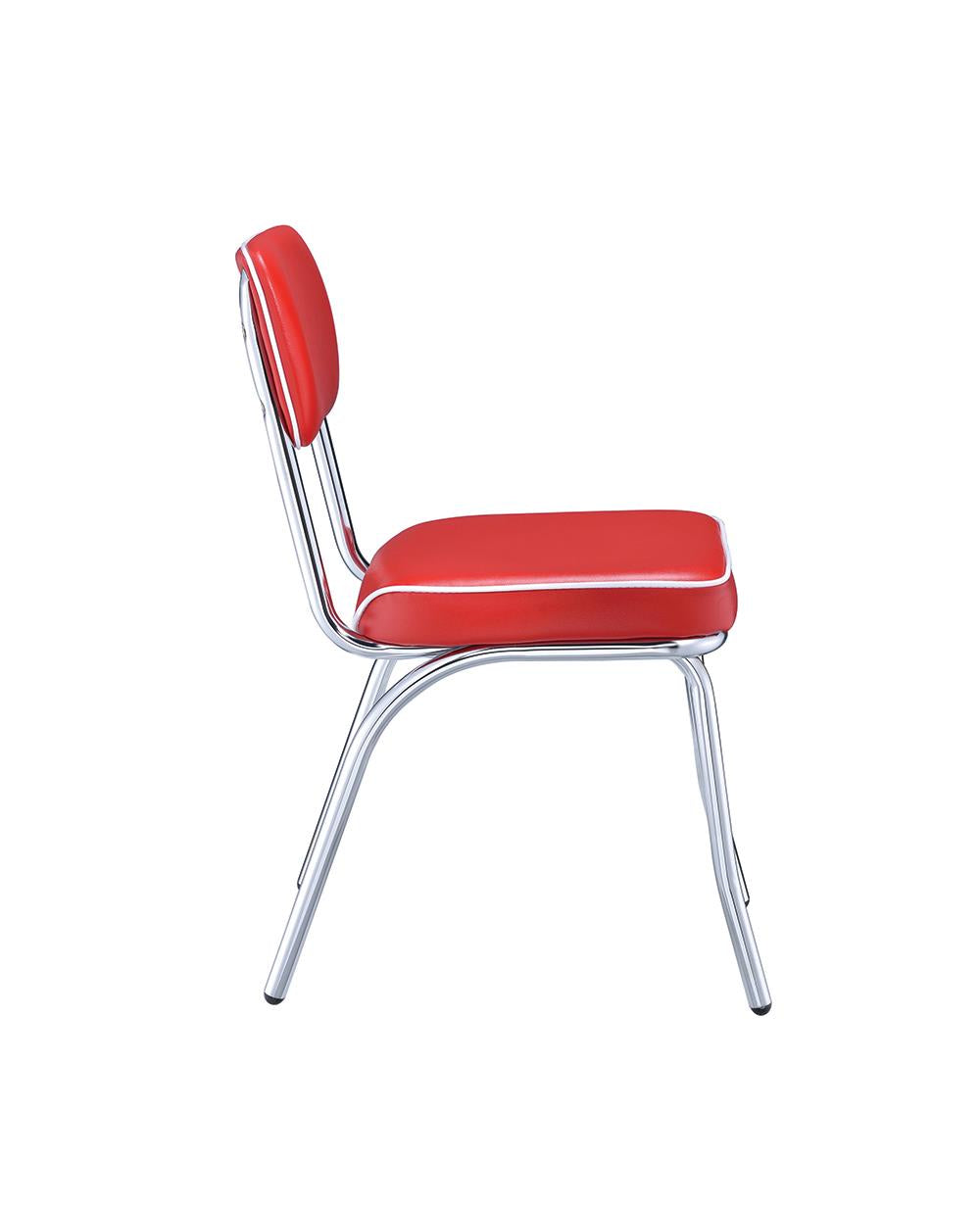 Retro Red/Chrome Open Back Side Chairs, Set of 2 - 2450R - Bien Home Furniture & Electronics