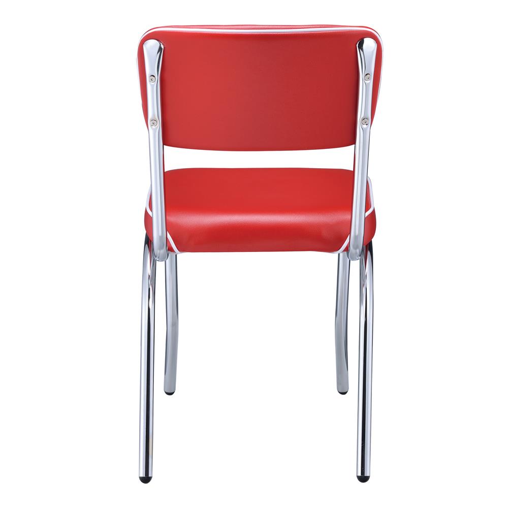 Retro Red/Chrome Open Back Side Chairs, Set of 2 - 2450R - Bien Home Furniture & Electronics