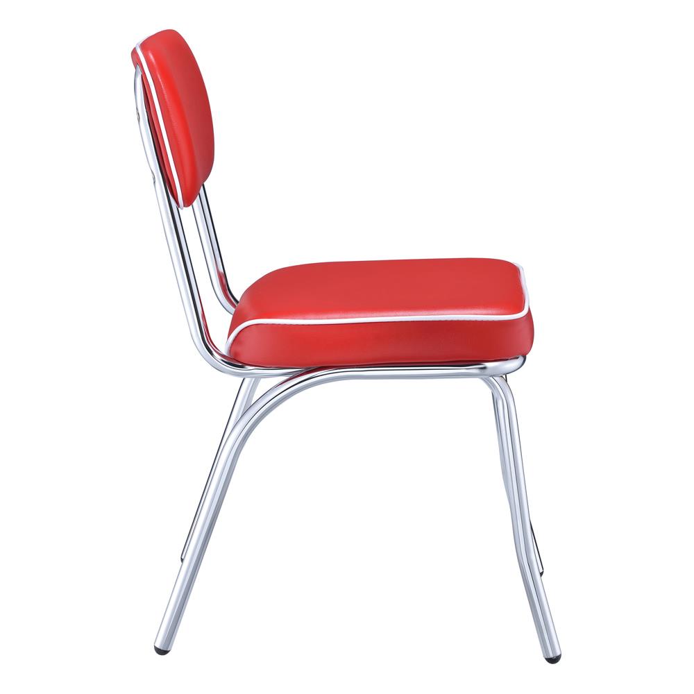 Retro Red/Chrome Open Back Side Chairs, Set of 2 - 2450R - Bien Home Furniture & Electronics