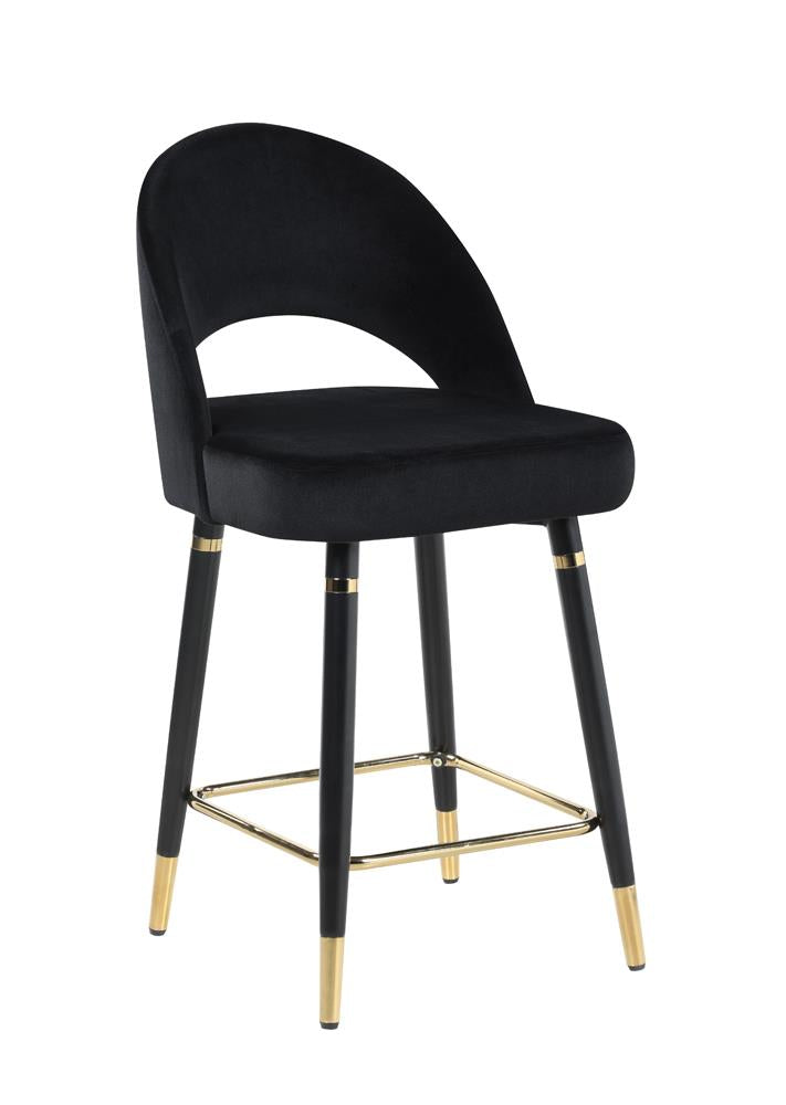 Reyes Black Arched Back Upholstered Counter Height Stools, Set of 2 - 193569 - Bien Home Furniture & Electronics