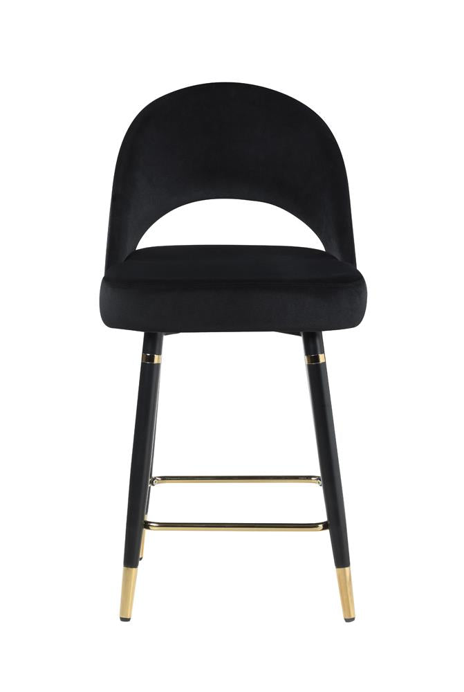 Reyes Black Arched Back Upholstered Counter Height Stools, Set of 2 - 193569 - Bien Home Furniture & Electronics