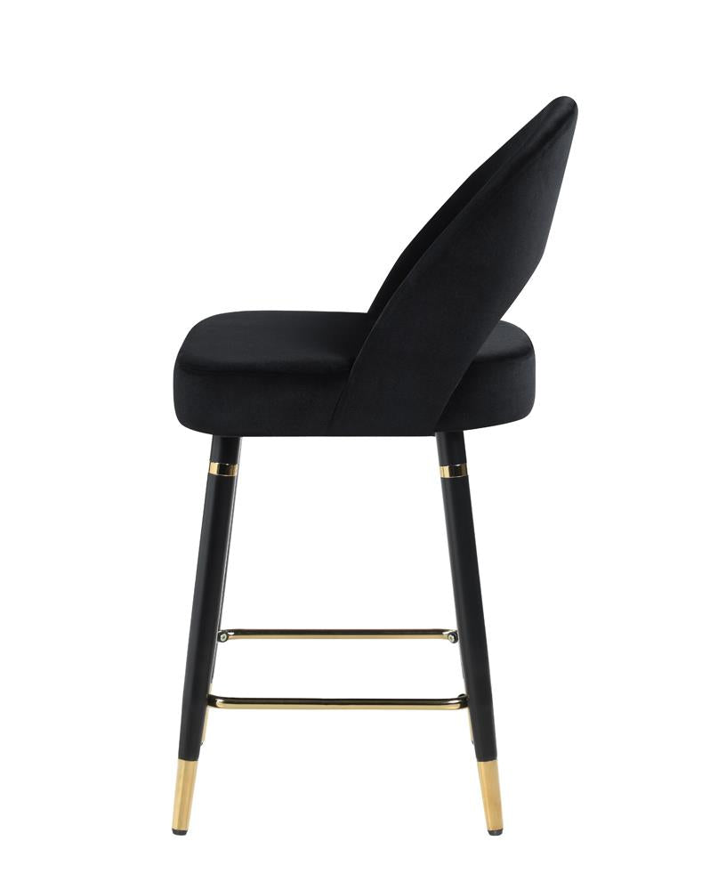 Reyes Black Arched Back Upholstered Counter Height Stools, Set of 2 - 193569 - Bien Home Furniture & Electronics