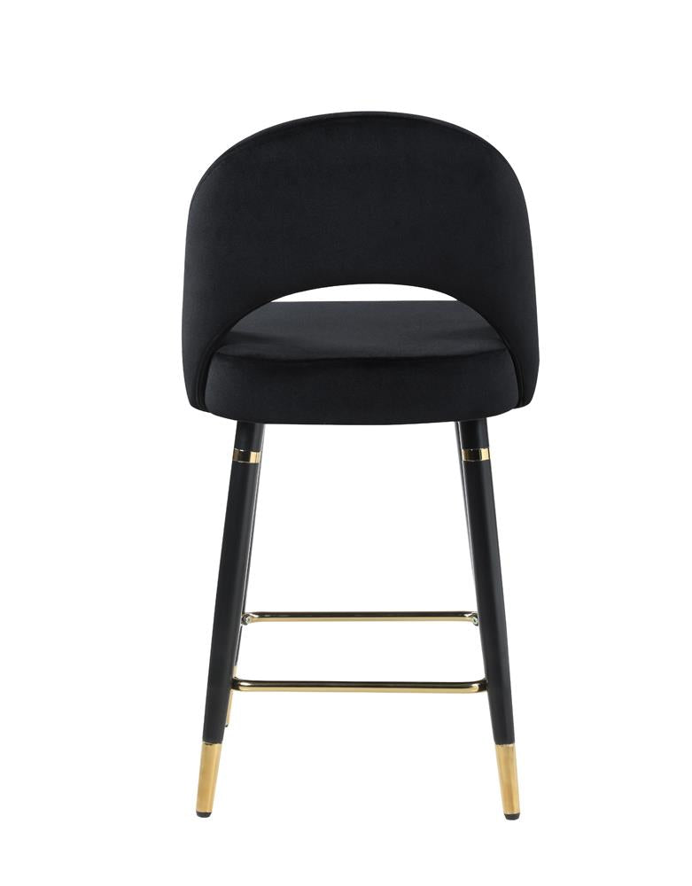 Reyes Black Arched Back Upholstered Counter Height Stools, Set of 2 - 193569 - Bien Home Furniture & Electronics
