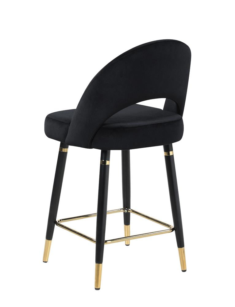 Reyes Black Arched Back Upholstered Counter Height Stools, Set of 2 - 193569 - Bien Home Furniture & Electronics