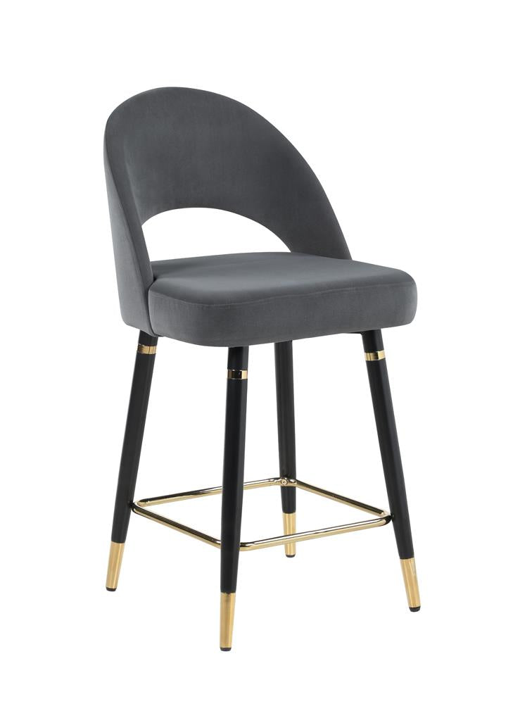 Reyes Gray Arched Back Upholstered Counter Height Stools, Set of 2 - 192549 - Bien Home Furniture & Electronics