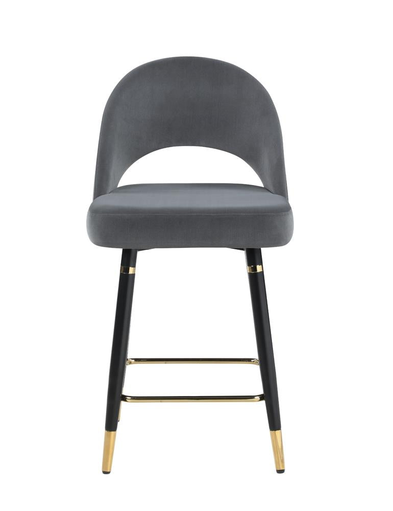 Reyes Gray Arched Back Upholstered Counter Height Stools, Set of 2 - 192549 - Bien Home Furniture & Electronics