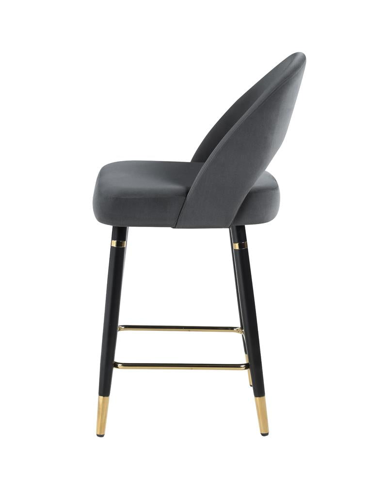 Reyes Gray Arched Back Upholstered Counter Height Stools, Set of 2 - 192549 - Bien Home Furniture & Electronics