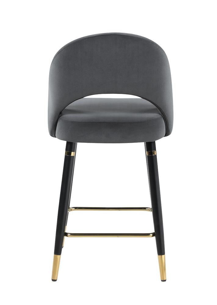 Reyes Gray Arched Back Upholstered Counter Height Stools, Set of 2 - 192549 - Bien Home Furniture & Electronics