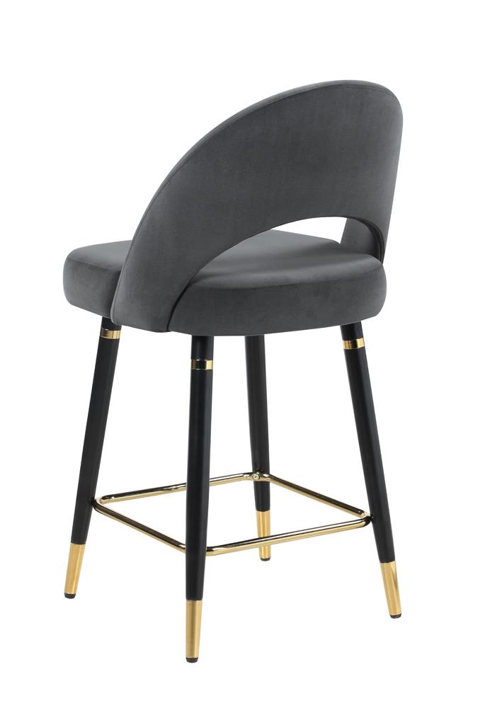Reyes Gray Arched Back Upholstered Counter Height Stools, Set of 2 - 192549 - Bien Home Furniture & Electronics